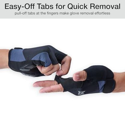 OOZi Fingerless Cycling Gloves – Breathable Bike Gloves with Shock-Absorbing Padded Palm and Silicone Grip – Road and Mountain Bicycle Gloves for Men & Women