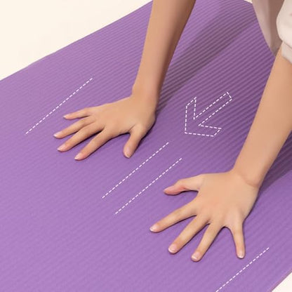 Non Slip Yoga Mat, Tpe Durable Nonslip Exercise Mat with Carrying Strap,Thick Antitear Professional Workout Mats for Home Gym for Home Gym Indoor Sport Workouts Exercises Floor Fitness Stretching