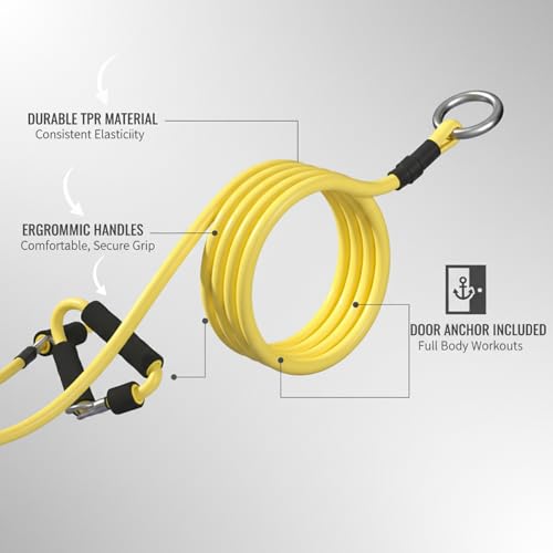 Resistance Band Set with Door Anchor and Handles for Home Gym Strength Training