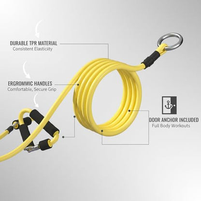Resistance Band Set with Door Anchor and Handles for Home Gym Strength Training