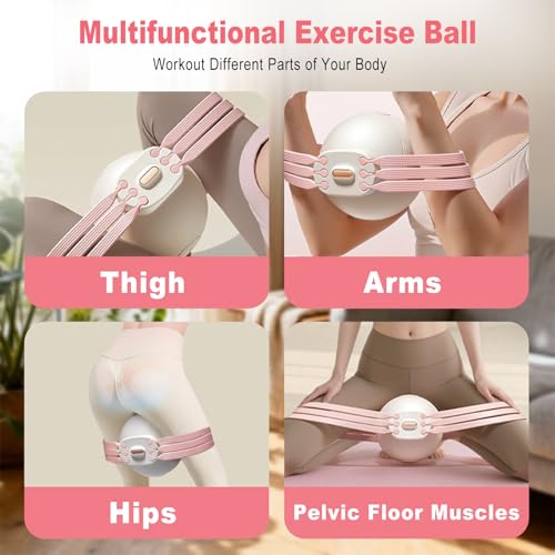HOTSWEAT Thigh Exerciser, Inner Thigh Exerciser, Thigh Trainer Kegel Exerciser for Women with Adjustable Resistance, Thigh Toner Workout Equipment Pilates Ball for Home Gym
