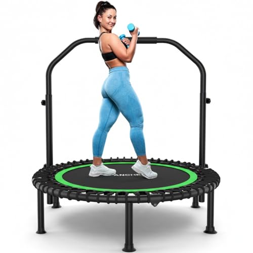 ANCHEER Fitness Trampoline,40"/48" Bungee Rebounder with Adjustable Handle - color: 48-Green