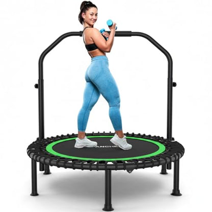 ANCHEER Fitness Trampoline,40"/48" Bungee Rebounder with Adjustable Handle - color: 48-Green