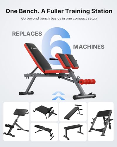 MERACH Back Extension Machine Roman Chair, 660LBS Adjustable Foldable