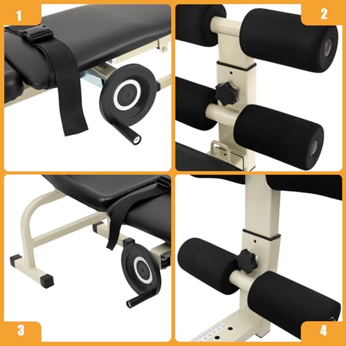 Massage Traction Bed Multifunctional Cervical Spine Stretcher Back Stretch Decompression Workout Bench Body Stretching Device for Lumbar Spine Cervical Home Indoor Workout