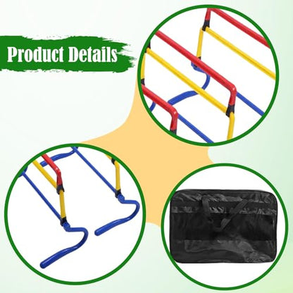 5 Pieces Agility Hurdles Adjustable Height Speed Training Hurdles Obstacle Rack Athletic Strength Training Foldable PVC Suitable for Soccer Football R