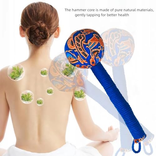 Mugwort Massage Hammer, Handheld Percussion Massage Tool for Back, Shoulder & Body - Manual Therapy Tool with US Design Patent (Emerald Green/Silver Silk Blue) - color: Emerald Green/Silver Silk Blue