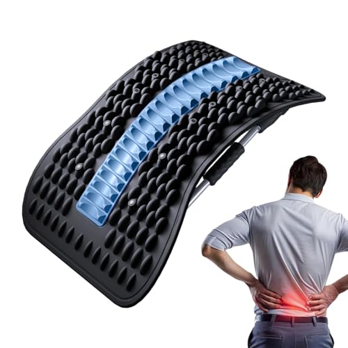 Ergonomic Back Stretcher Device - Multi-Level Arch Spine Alignment and Muscle Relief Support, Yoga and Stretching Tool | Suitable for Home, Office, Physical Sessions - color: Black Blue