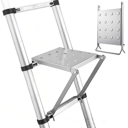 Ladder Platform Anti-Slip Ladder Work Platform Accessories for Stabilizer, Work Tray Attachment for Painters and Tools, Made of Premium Alloy Steel Holds 400 lbs