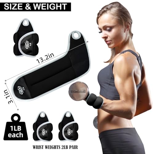 Weighted Gloves - Wrist Weights with Thumb Loops for Women, 0.5lb*2 1lb*2 2lbs*2 Set, Arm/Hand Weights for Running Walking Pilates Yoga