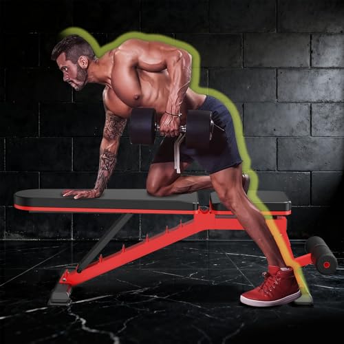 CRYSTAL FIT 1200LB Weight Bench, Heavy Duty Adjustable Weight Bench for Full Body Workout, Foldable Strength Training Bench for Home Gym Dumbbell Exercise