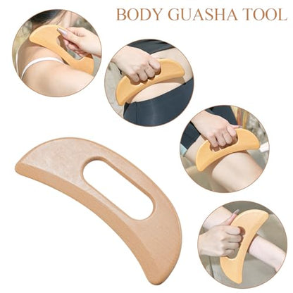 5-in-1 Wood Therapy Massage Tools Lymphatic Drainage Massager for Muscle Pain Relief | Maderoterapia Kit Body Sculpting Tools for Anti-Cellulite, Body Shaping - color: 5pcs
