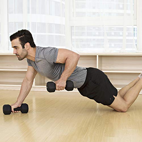 JFIT Dumbbell Pairs or Sets – Neoprene & Vinyl Coated Hand Weights for Home Gym, Strength Training, Aerobics, Cardio Exercise and Fitness - size: 8 lbs (Pair)