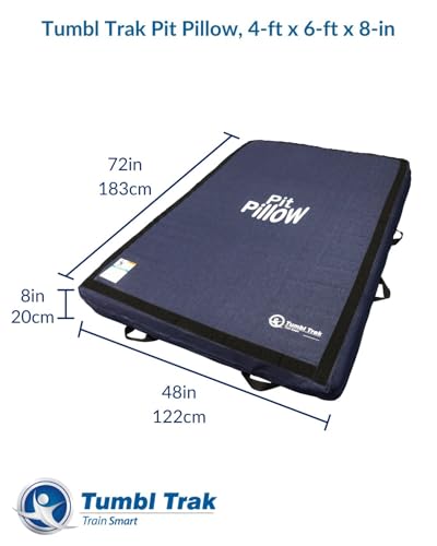 Tumbl Trak Pit Pillow Soft Mat w/Denim Cover - style: 4FT x 6FT x 8IN