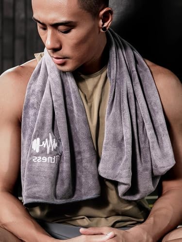 Multifunctional Fitness Towel for Sports Super Soft Quick-Drying Microfiber Towels Swimming Gym Equipment Sweat Pad (Dark Gray)