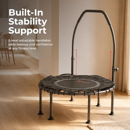 Sunny Health & Fitness 36"/40"/48" Bungee Exercise Trampoline with Handlbar - size: 36" Trampoline