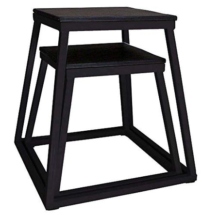 Ader Sporting Goods Plyometric Platform Box 4 Pcs Set- 12", 18", 24", 30" Black