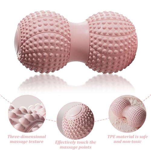 Peanut Massage Ball for Deep Tissue, Trigger Point Therapy, Myofascial Release – Double Lacrosse Foam Roller for Back, Neck, Foot, Muscle Relief, Yoga & Physical Recovery (Grey)