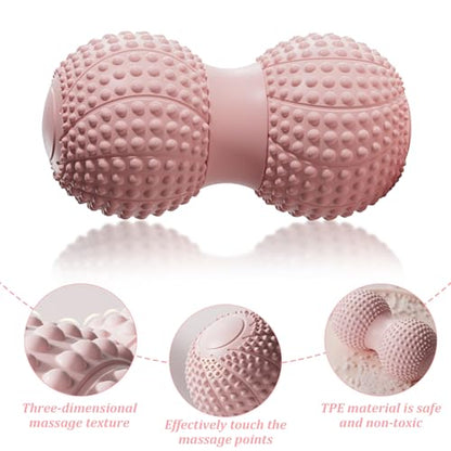 Peanut Massage Ball for Deep Tissue, Trigger Point Therapy, Myofascial Release – Double Lacrosse Foam Roller for Back, Neck, Foot, Muscle Relief, Yoga & Physical Recovery (Grey)