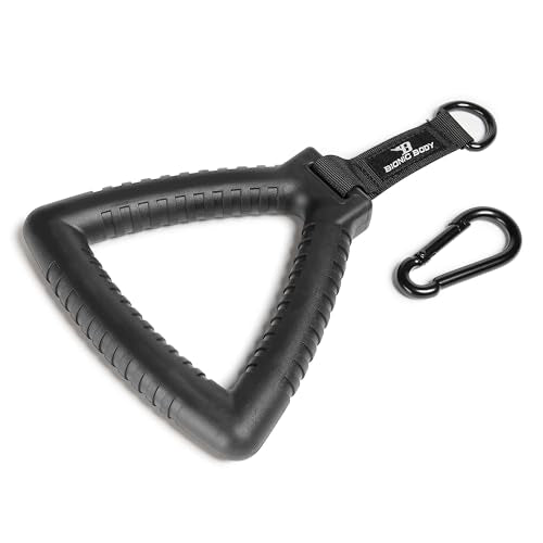 Tri-Grip Single Handle with Carabiner Clip Workout Resistance Tube Accessory BBTG-005, 2.50 x 7.00 x 8.00 inches