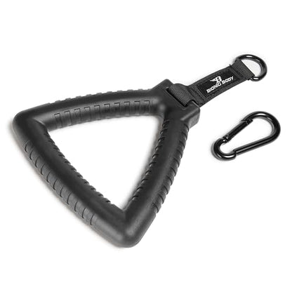 Tri-Grip Single Handle with Carabiner Clip Workout Resistance Tube Accessory BBTG-005, 2.50 x 7.00 x 8.00 inches
