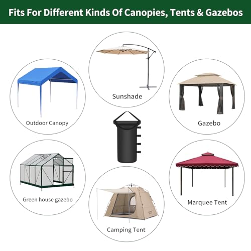 Canopy Weight Bags 200 lbs, Heavy Duty 1680D Tent Weights Sand Bags for Canopy Legs, Outdoor Sandbag Weights for Sun Shelter, Patio Umbrella, Gazebo (Sand Not Included)