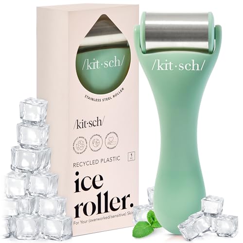 Kitsch Ice Roller for Face – Stainless Steel Ice Face Roller to Reduce Puffiness, Redness & Headaches – Cooling Facial Roller for Skin Care, Irritation Relief & Spa-Like Experience at Home - Mint - color: Minty Green