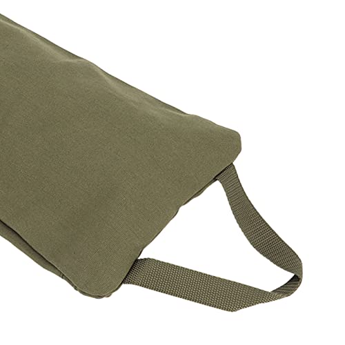 Green Yoga Sand Bag with Handle, Fillable Yoga Sandbag, Adjustable Canvas Weighted Sandbags for Yoga Weights and Strength Training, Machine Washable with