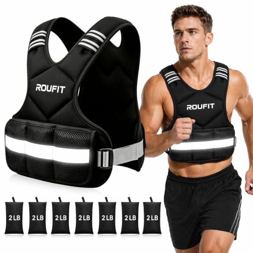 Weighted Vest for Women/Men Adjustable 4-10lb/ 6-15lb/11-20lb/20-32lb Weight Vest for Walking & Running,Weights for Workout Exercise Fitness Gym, Odor-Free Neoprene & Wide Padded Comfort Shoulder Straps & Phone Pocket - color: Black, size: 11-20 Lb