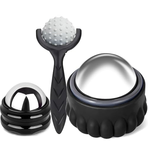 Massage Ice Roller Ball - Cold & Heat Therapy Roller for Deep Tissue Massage Pain Relief, Plantar Fasciitis Roller (Set of Three) - color: Set of 3