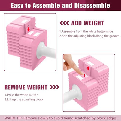 Adjustable Weight Dumbbells Set of 2, 3.4lb/5.7lb/8lb/10.3lb/12.6lb Each Hand Weight Sets for Women/Men, Adjustable Dumbbells Set for Home Gym Fitness Workout Strength Training - color: Peachy