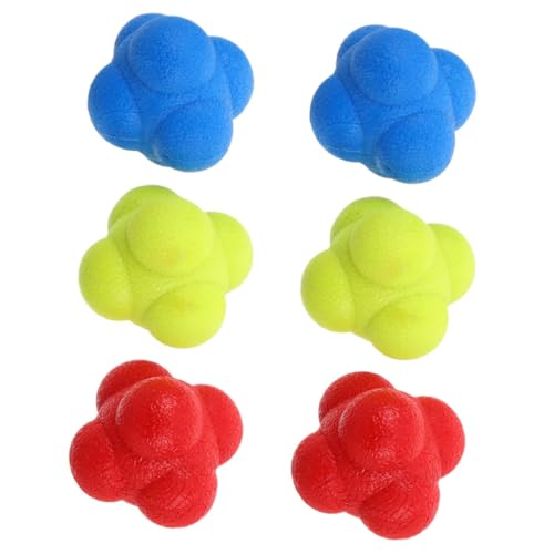 ibasenice 6-Pack Hexagon Agility Training Ball Hand Eye Coordination Reflex Training Tool for Kids Adults