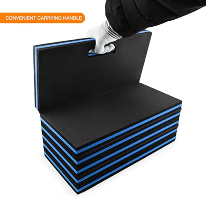 FOSHIO Foldable EVA Mat with Carrying Handles - Thick Kneeling Mat for Mechanics, Garage, Picnicking, Gardening, Camping, Home Gym - color: Blue
