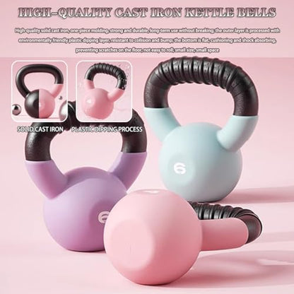 Kettle Bells Weight Women's Fitness Cast Iron Competitive Kettlebell, Full Body Shaping/Buttocks Training, Home/Gym Exercise Equipment(Light blue-6kg) - color: Light Blue-6kg