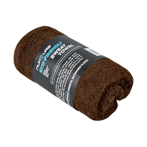 NUKURA 12” x 40” Gym Sweat Towel, 450 GSM, 100% Cotton, High Absorbency, Extra Soft & Quick Dry Workout, Yoga, Pickleball, Padel, Fitness Towel – Chocolate Brown - color: Brown