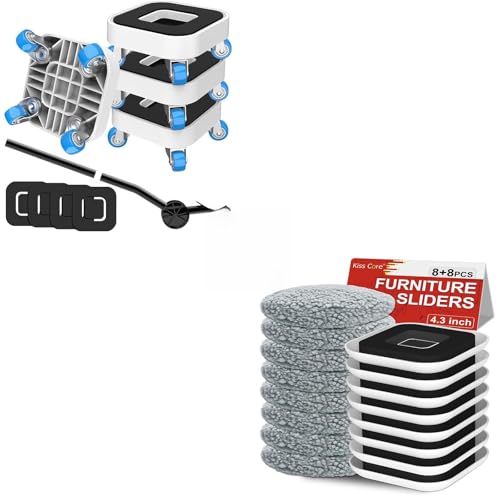 New Upgrade Furniture Sliders, Furniture Movers with Wheels and Furniture Movers Sliders for Carpets and Hardwood Floor