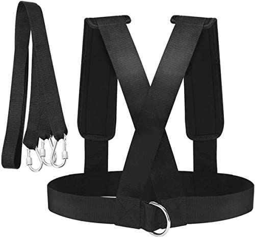 Sled Harness Tire Pulling Harness Pull Strap with Reinforced Lock, Can Pull up to 1.5T for Fitness Weight Sled Training Speed Chute Harness Trainer Football Workout Equipment