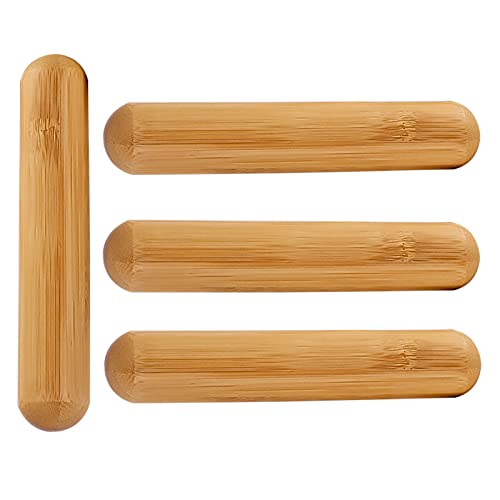 Bamboo Massage Stick Sets for Body Shaping, Massage Roller Sticks, Guasha Massage Sticks,Bamboo Therapy Massage Tools for Relax Muscles (10)