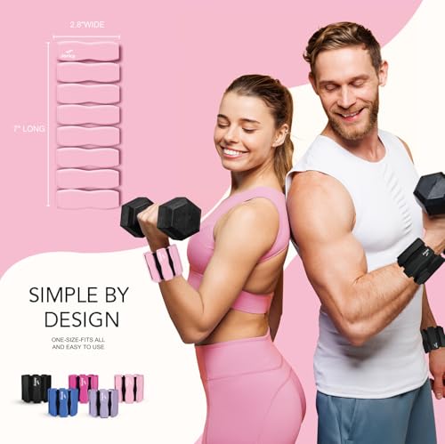 Ankle Wrist Weights for Women Men, One Pair of 2lbs/3lbs/4lbs Adjustable Arm & Leg Weights Silicone Wearable Weighted Bracelet for Pilates Yoga Walking Running Home Gym Fitness Strength Training Weight Loss Exercises Physical Therapy Dance Swimming Water