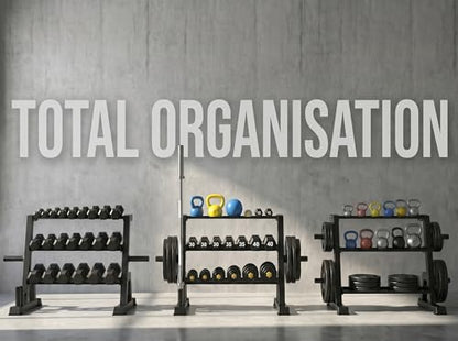 3-Tier Weight Rack, Dumbbell Kettlebell Rack 1100LB Capacity Weight Plate and Curl Bar Storage for Home Gym