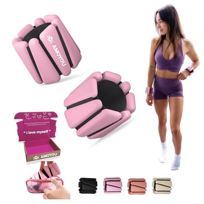 Wrist & Ankle Weights for Women – 2 lb Ankle Weights (Set of 2, 1 lb Each) | Arm Weights for Women | Leg Weights for Walking, Yoga, Cardio & Strength Training