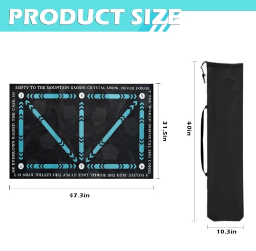 Soccer Training Mat with Video Guide & Grip Socks | 47“x32” Footwork Agility Mat for Ball Control & Speed | Non-Slip Soccer Practice Mat for All Ages, Home, Gym | Includes Training Equipment & Guide - style: 2-in-1 Basic