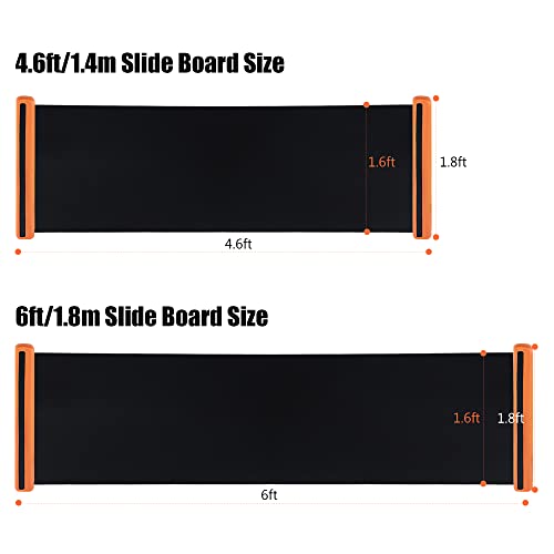 Slide Board For Working Out For Beginners And Pros, 4.6’/6’ Exercise Slide Board With 2 Sets of Shoes Booties