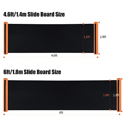 Slide Board For Working Out For Beginners And Pros, 4.6’/6’ Exercise Slide Board With 2 Sets of Shoes Booties