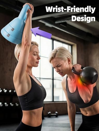 EAST MOUNT 15LB Adjustable Kettlebell Set – 3-in-1 (5/9/15 LB), Compact Adjustable Weights, Wide Triangle Handle and Wrist-Friendly Design for Home Gym, Full-Body Workouts and Strength Training - color: Blue