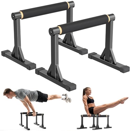 GanFindX Wooden Parallel Bars 12/10-14" 600LB Capacity for Home Gym - size: 12"