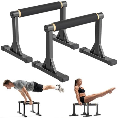 GanFindX Wooden Parallel Bars 12/10-14" 600LB Capacity for Home Gym - size: 12"