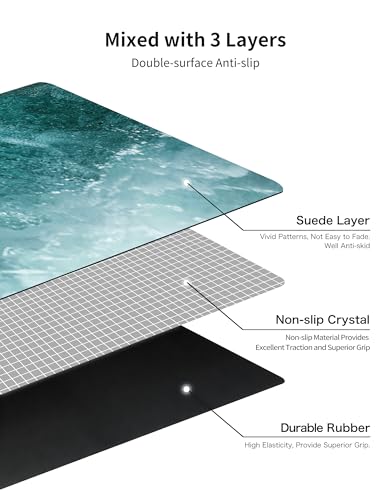 nuveti Printed Travel Yoga Mat-1/16 Inch Thick Non Slip Fitness Workout Mat with Carrying Bag, Foldable Lightweight Suede & Natural Rubber Yoga Mat for Yoga Pilates and Fitness 72" L x 24" W x 1.5mm - color: CuiHu
