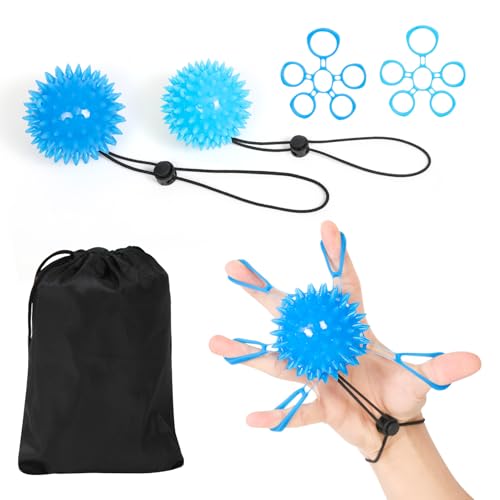 Finger Strengthener, Therapy Hand Ball,Finger Exerciser Ball, Finger Stretching and Rehabilitation Training for The Elderly
