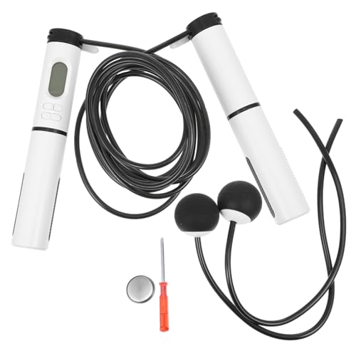 Smart Cordless Jump Rope with Weighted Handle and Steel Wire Ball, Indoor Fitness Skipping Rope with Digital Counter for Exercise and Weight Loss